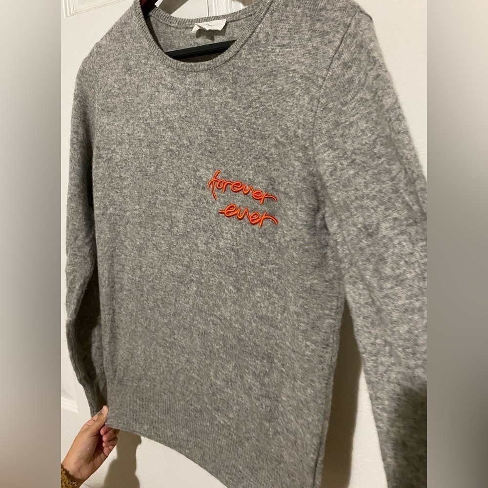 A loves A Women's Pullover Sweater Crew Neck Long Sleeve wool  Gray Size small - Picture 3 of 16